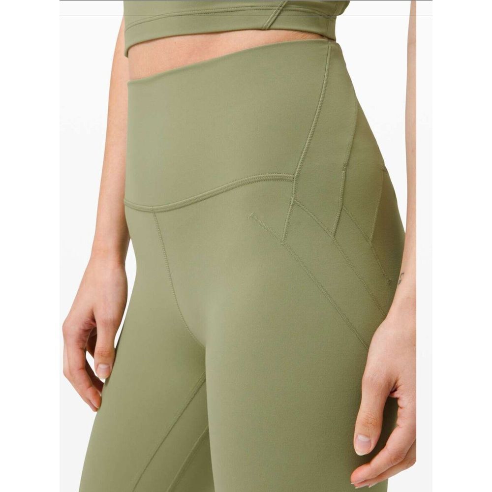 Lululemon Sz 4 Nulu‎ Fold High-Rise Yoga Tight 25" Rosemary Sage Green - Picture 3 of 13